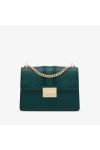 Charles Keith Chain Flap Shoulder Bag Dark Green